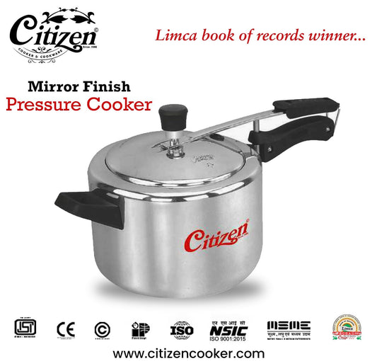 Citizen Smart Mirror Finish Induction Base Inner Lid Pressure Cooker (ISI Certified, Induction and Gas Compatible)