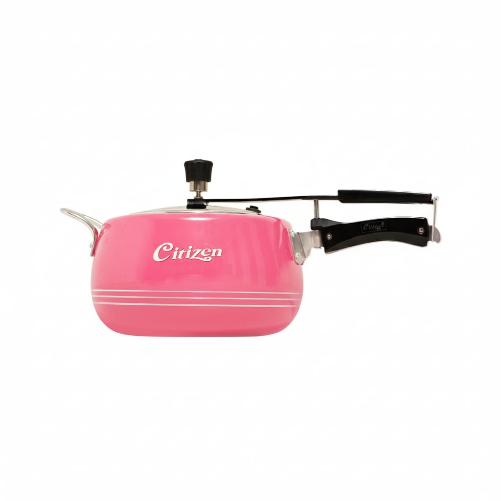 Citizen Handi Color Pink Glossy with SS Lid & Induction + Gas Compatible Inner Lid Pressure Cooker (ISI Certified)
