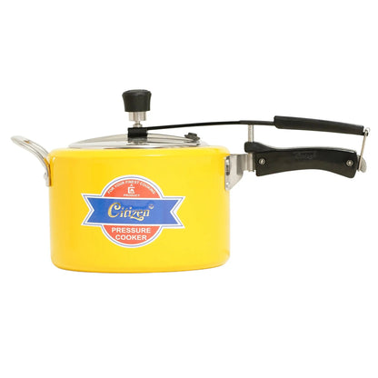 Citizen Smart Yellow Glossy with SS Lid & Induction + Gas Compatible Inner Lid Pressure Cooker (ISI Certified) Citizen