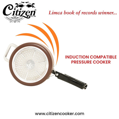 Citizen Smart Color Copper Matte with SS Lid & Induction + Gas Compatible Inner Lid Pressure Cooker (ISI Certified)
