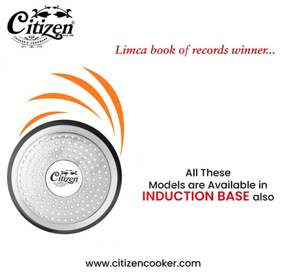 Citizen Smart  Mirror Finish Induction Base Inner Lid Pressure Cooker (ISI Certified, Induction and Gas Compatible)